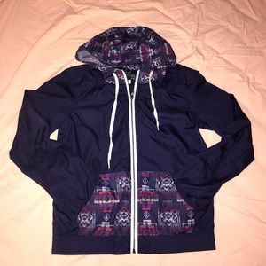 Aztec pattern purple windbreaker